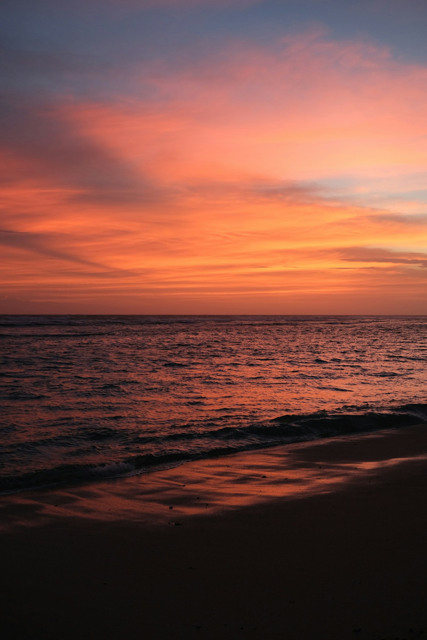 Sunset over a Bali beach